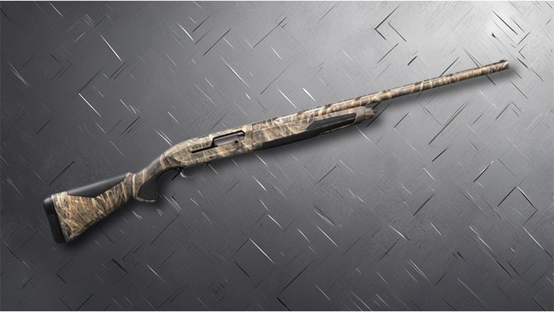 A Mossy Oak camouflage print Browning Maxus II shotgun