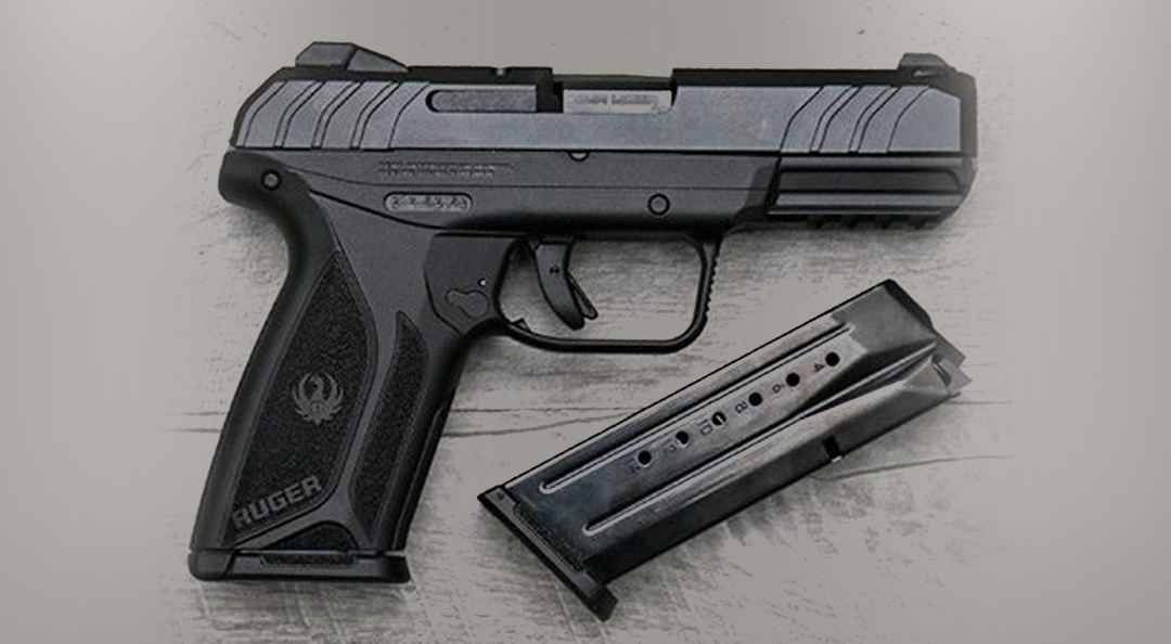 A black Ruger Security-9 along with its magazine